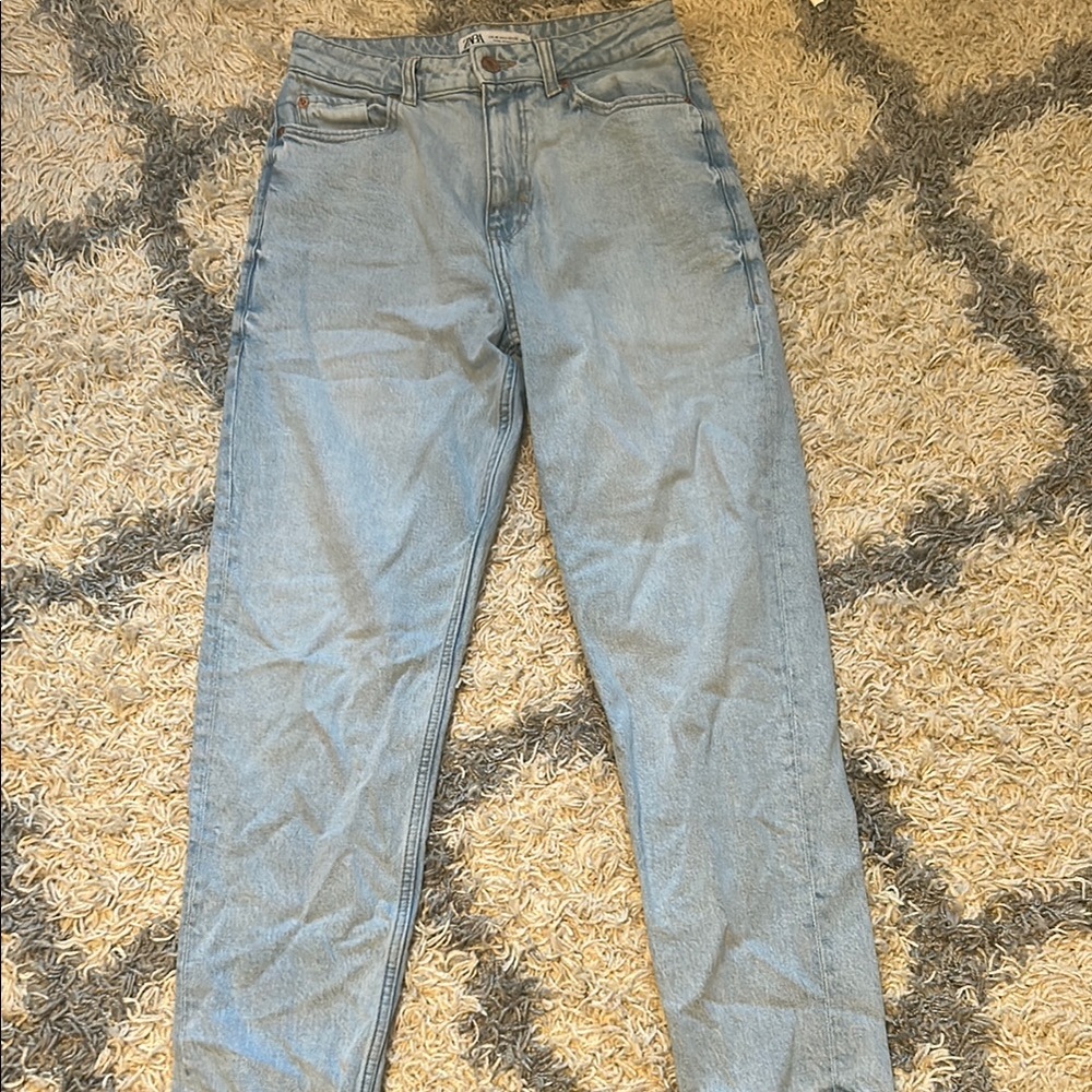Zara Sky Blue Denim Pants
